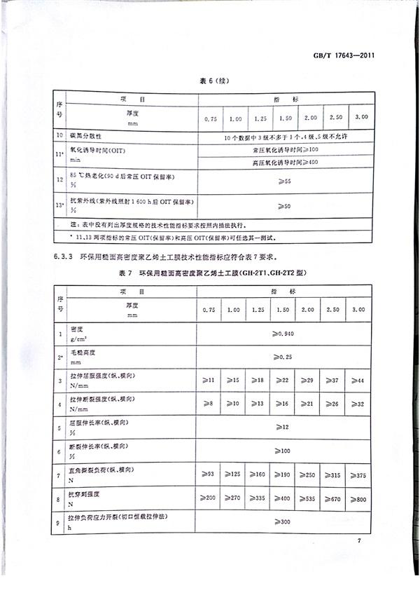 GB/T 17643-2011 土工合成材料 聚乙烯土工膜  第11張